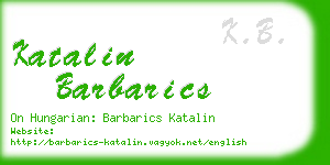 katalin barbarics business card